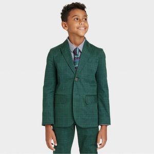 Boys Plaid Suit Jacket - Cat & Jack - Green